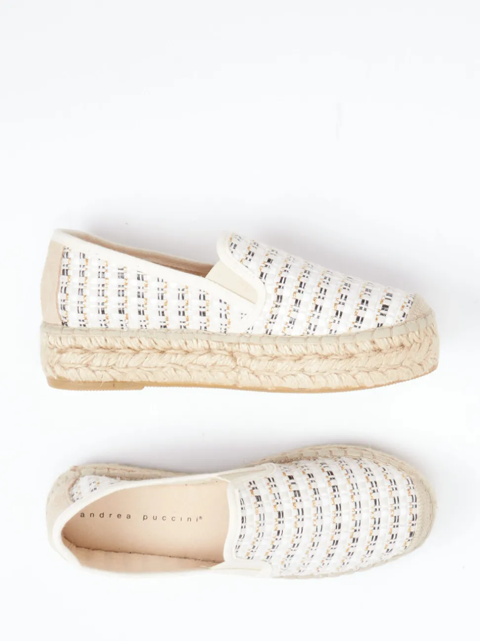 Andrea Puccini – Espadrilles aus Textil mit Juteplateau