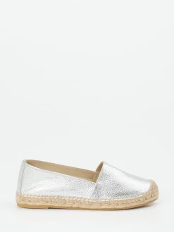 Andrea Puccini – Espadrilles aus Lammleder silberfarben