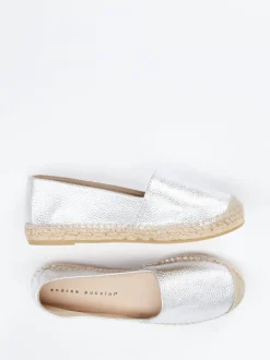 Andrea Puccini – Espadrilles aus Lammleder silberfarben