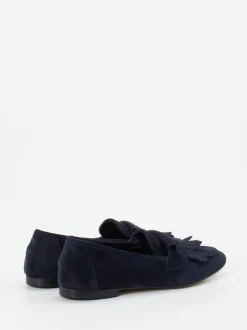 Andrea Puccini – Fransen-Loafer aus Veloursleder Blau