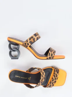 Andrea Puccini – High Heel Mules aus Leder im Leoprint