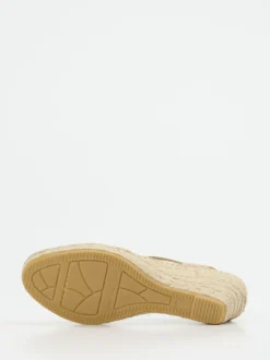 Andrea Puccini – Keilsandalette aus Veloursleder Beige