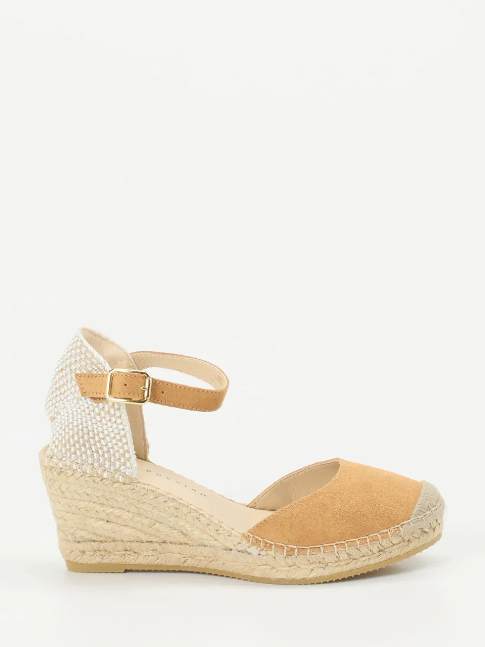 Andrea Puccini – Keilsandalette aus Veloursleder cognac