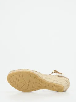Andrea Puccini – Keilsandalette aus Veloursleder cognac