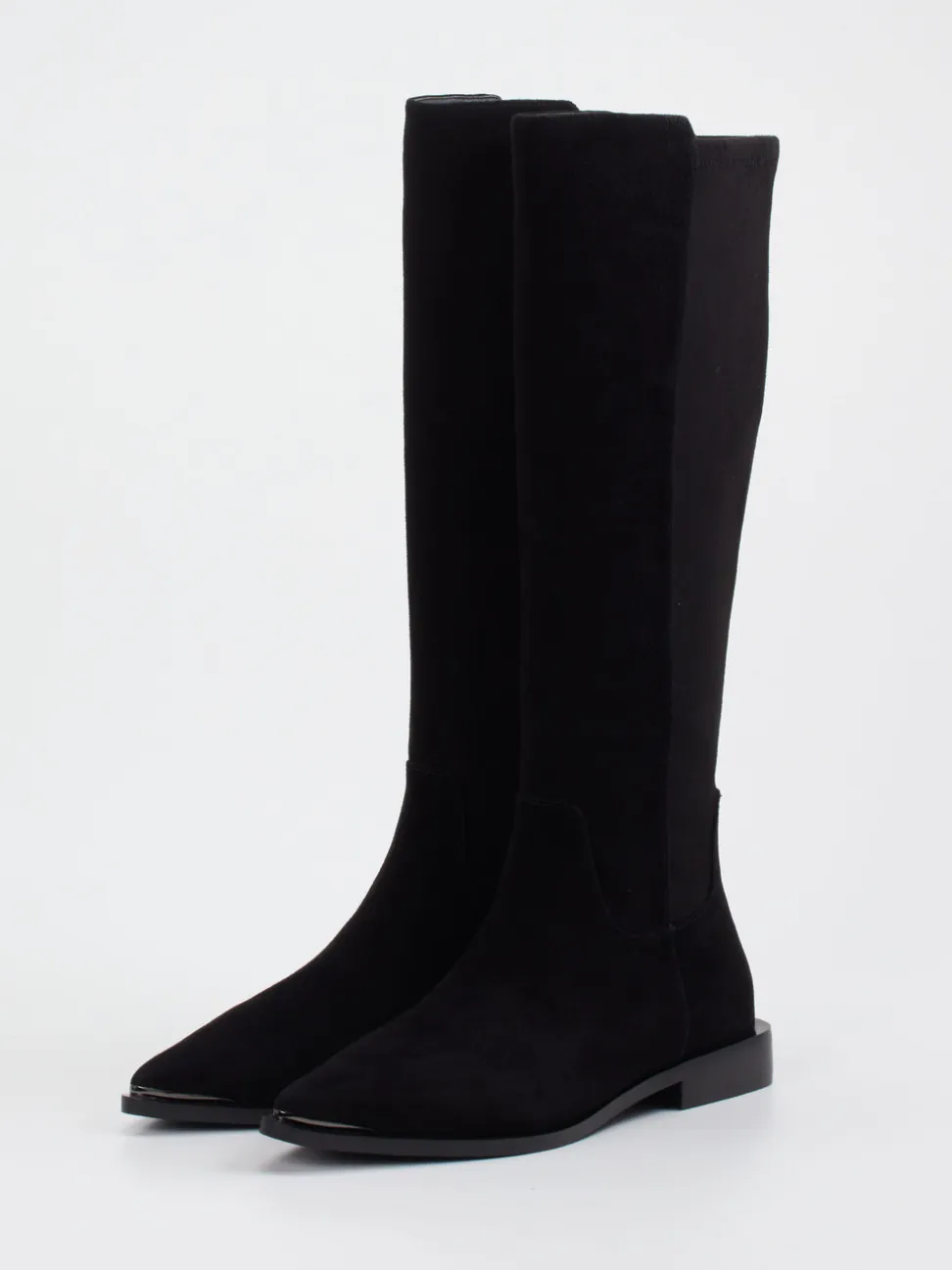 Andrea Puccini – kniehohe Stiefel aus Veloursleder schwarz