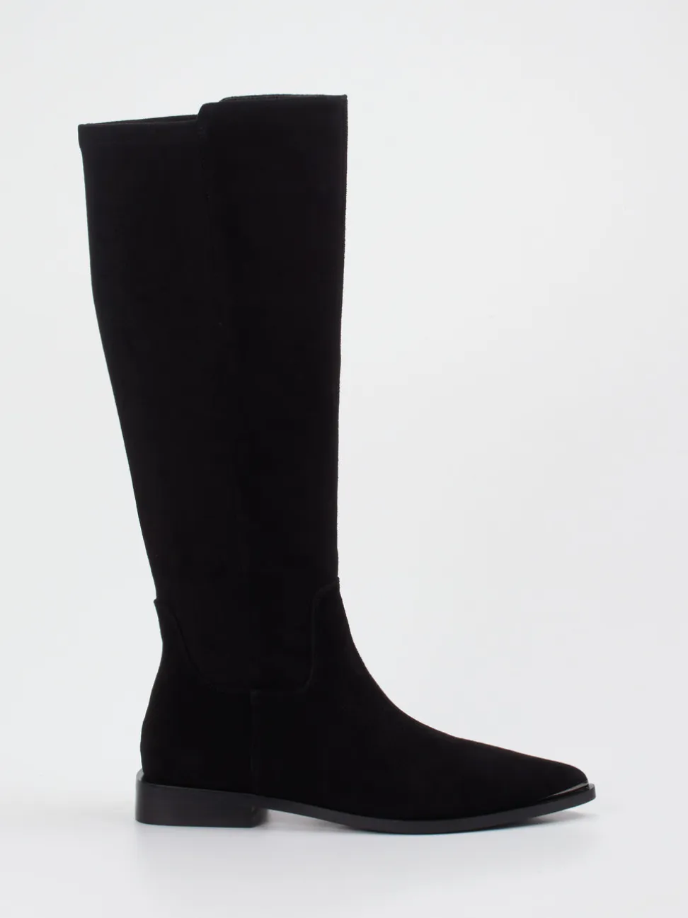 Andrea Puccini – kniehohe Stiefel aus Veloursleder schwarz