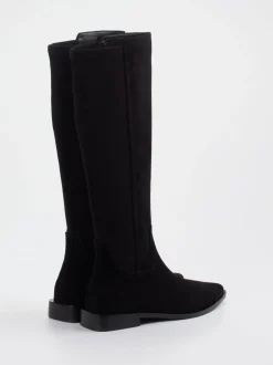 Andrea Puccini – kniehohe Stiefel aus Veloursleder schwarz