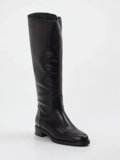 Andrea Puccini – Kniehohe Stiefel aus Kalbleder schwarz