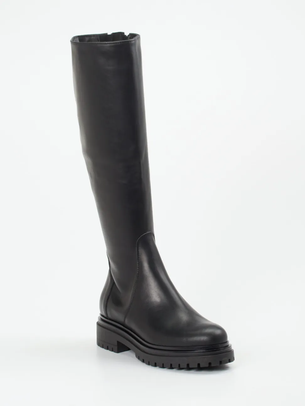 Andrea Puccini – Kniehohe Boots aus Kalbleder schwarz