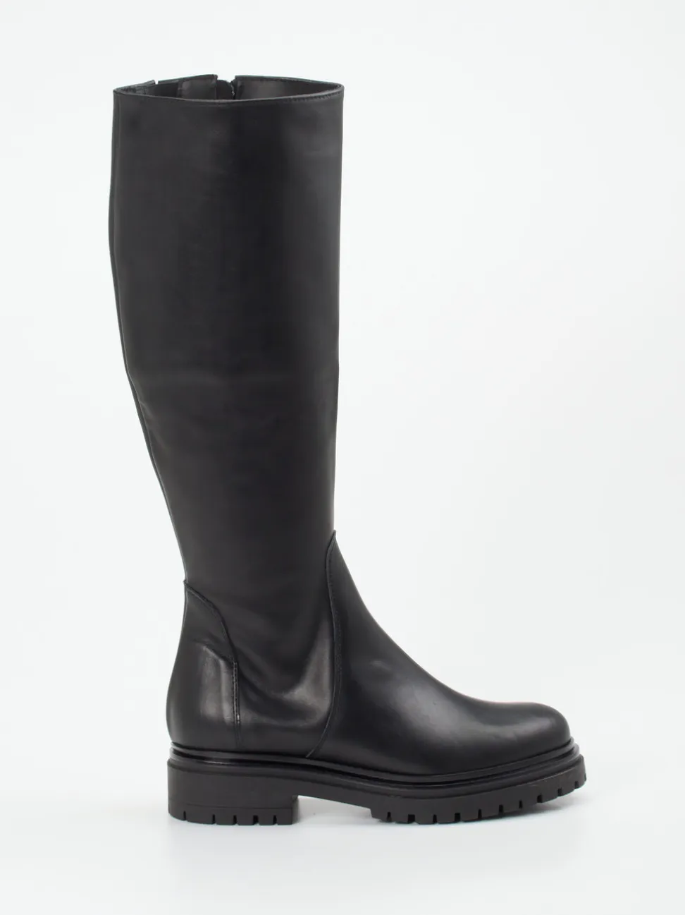 Andrea Puccini – Kniehohe Boots aus Kalbleder schwarz