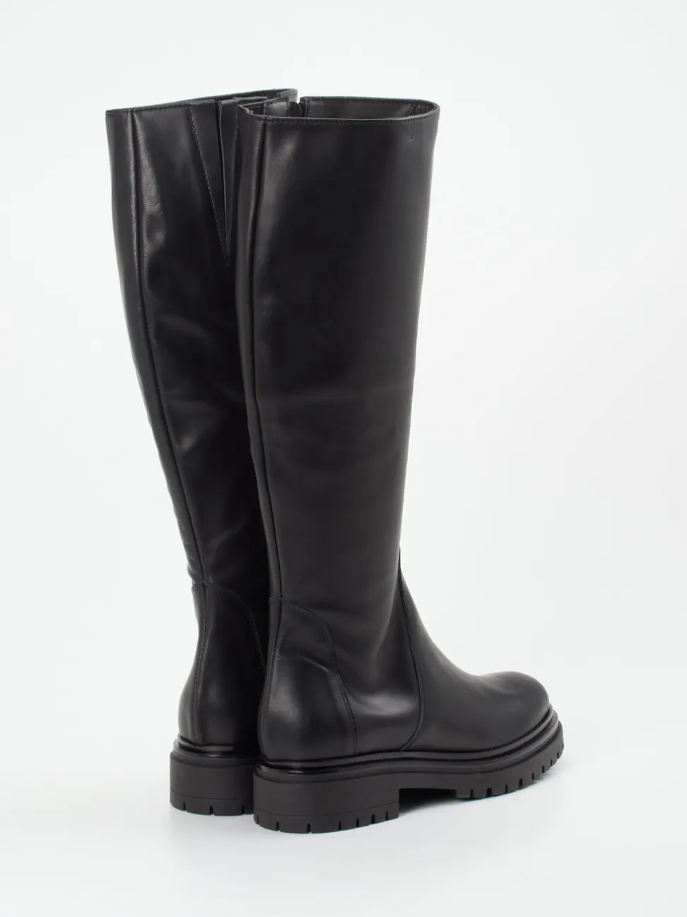 Andrea Puccini – Kniehohe Boots aus Kalbleder schwarz