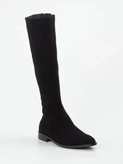Andrea Puccini – Kniehohe Stiefel aus Veloursleder schwarz