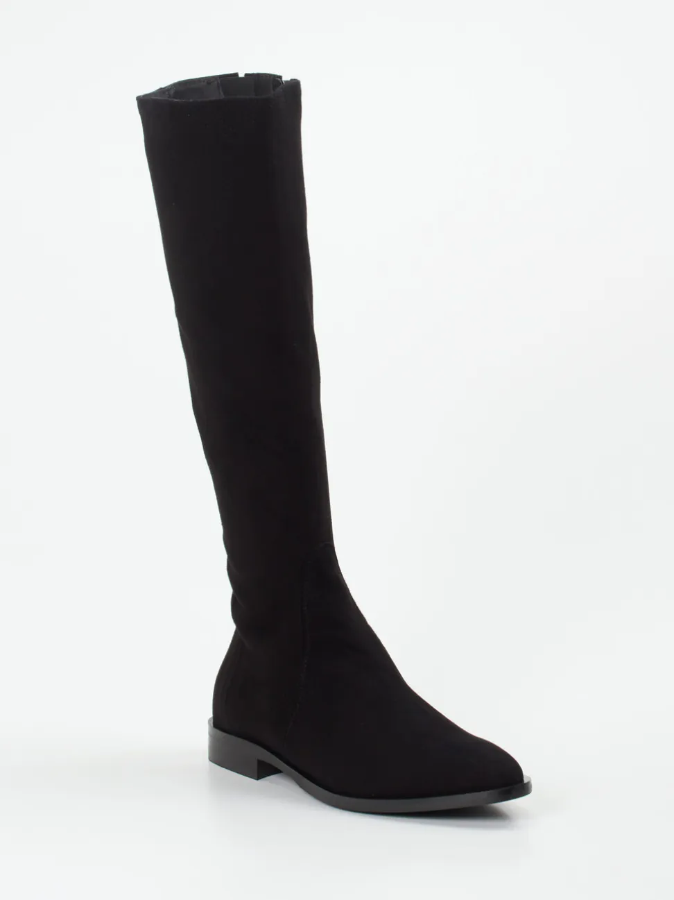 Andrea Puccini – Kniehohe Stiefel aus Veloursleder schwarz