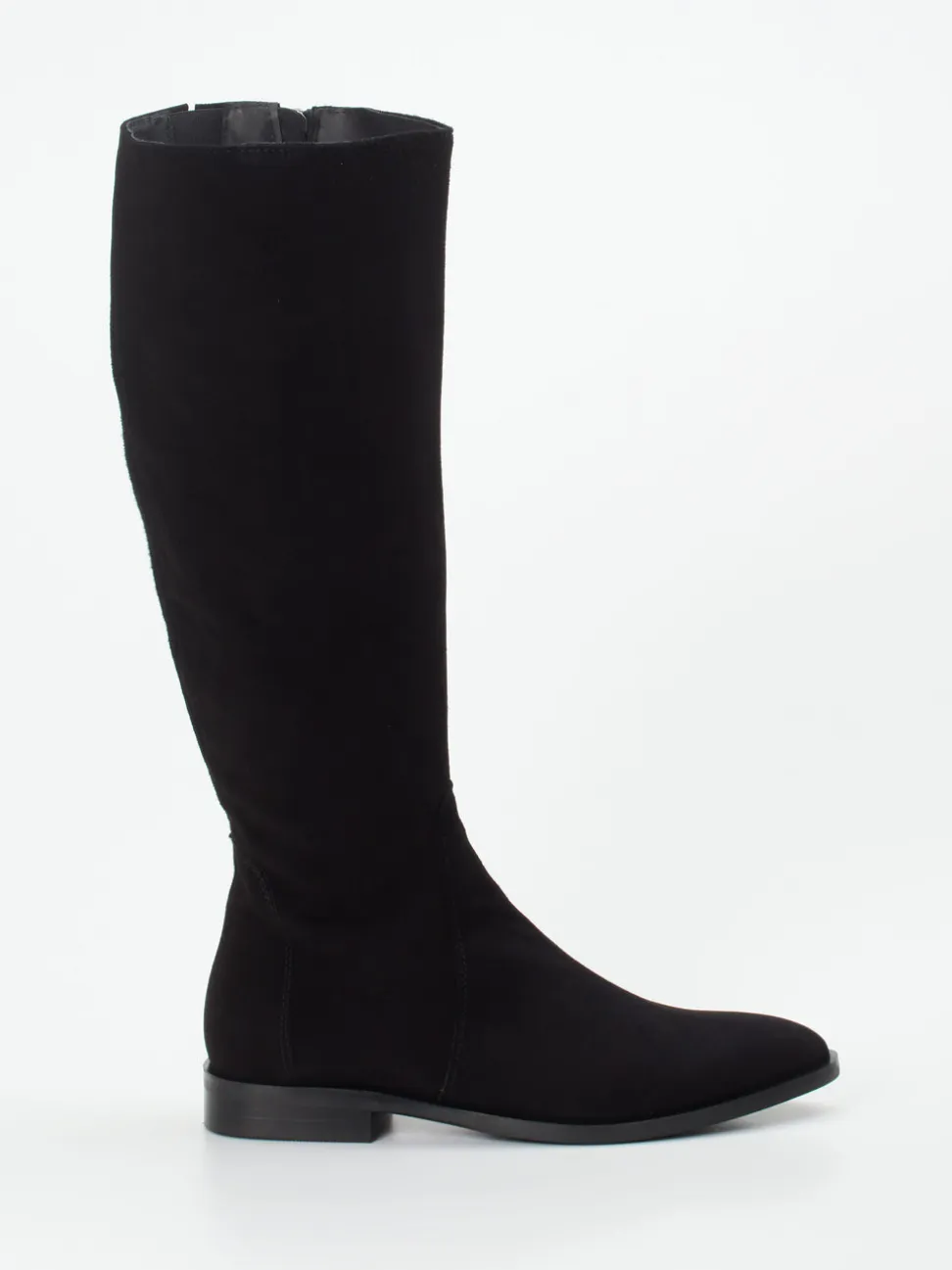 Andrea Puccini – Kniehohe Stiefel aus Veloursleder schwarz
