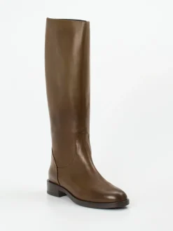 Andrea Puccini – Kniehohe Stiefel aus Kalbleder braun