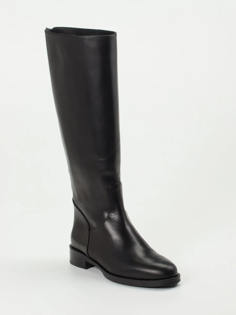 Andrea Puccini – Kniehohe Stiefel aus Kalbleder schwarz