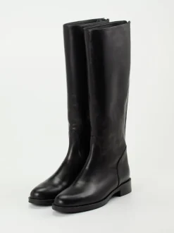 Andrea Puccini – Kniehohe Stiefel aus Kalbleder schwarz