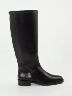 Andrea Puccini – Kniehohe Stiefel aus Kalbleder schwarz