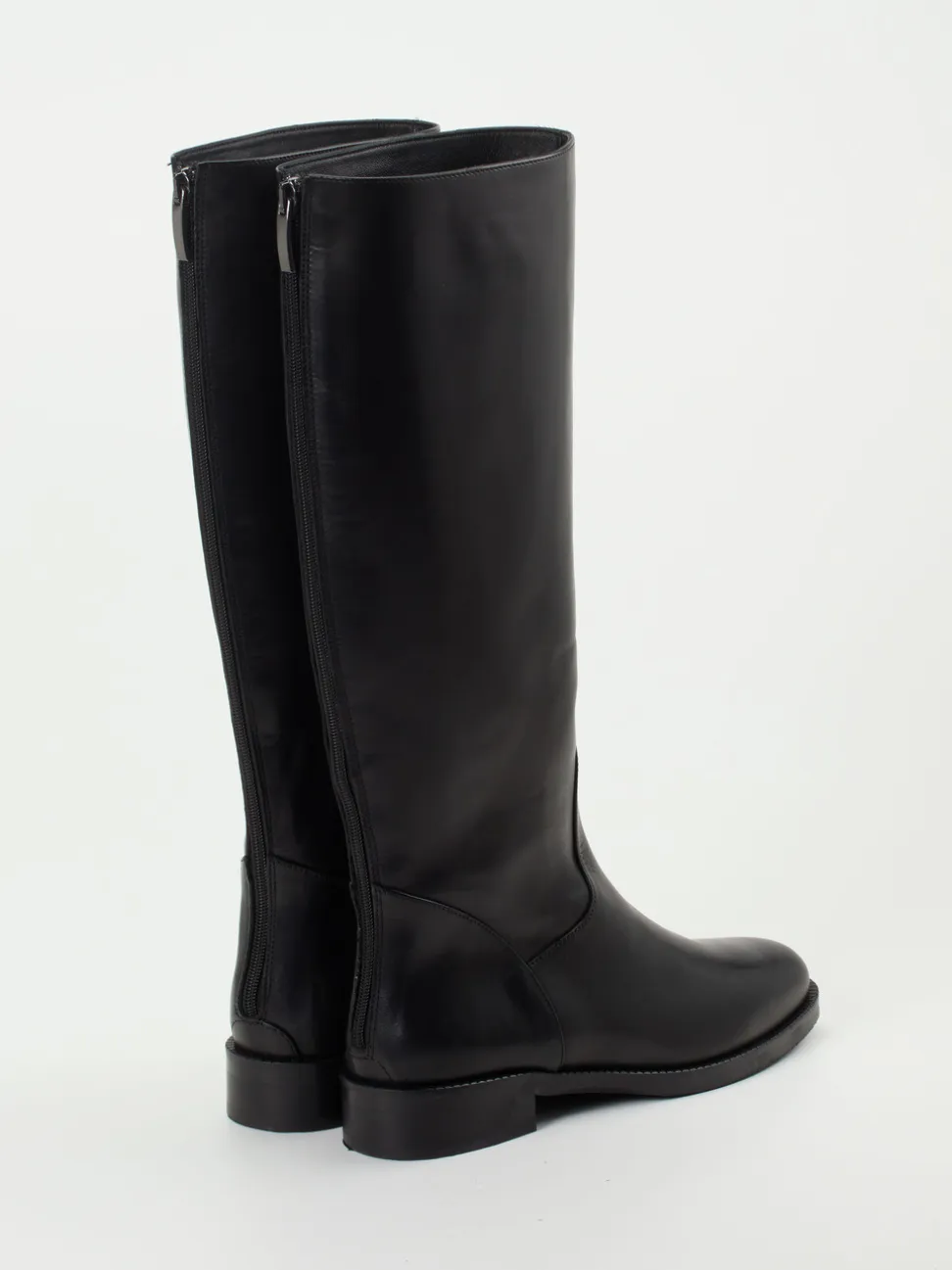Andrea Puccini – Kniehohe Stiefel aus Kalbleder schwarz