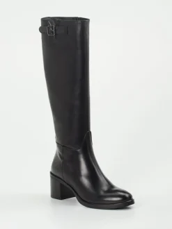 Andrea Puccini – Kniehohe Stiefel aus Kalbleder Schwarz