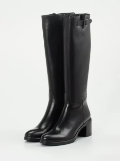 Andrea Puccini – Kniehohe Stiefel aus Kalbleder Schwarz