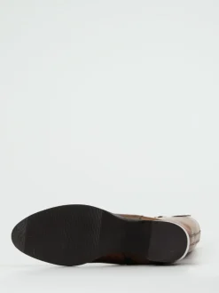 Andrea Puccini – Kniestiefel aus Kalbleder cognacbraun