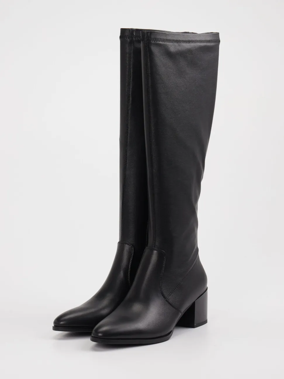 Andrea Puccini – Kniestiefel aus Stretch in Schwarz