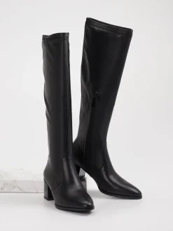 Andrea Puccini – Kniestiefel aus Stretch in Schwarz
