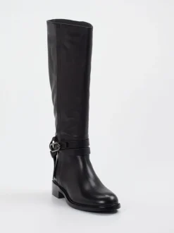 Andrea Puccini – Kniestiefel aus Glattleder Schwarz