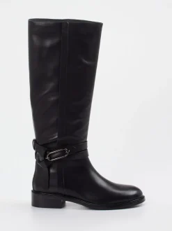 Andrea Puccini – Kniestiefel aus Glattleder Schwarz