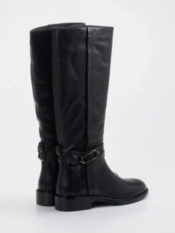 Andrea Puccini – Kniestiefel aus Glattleder Schwarz