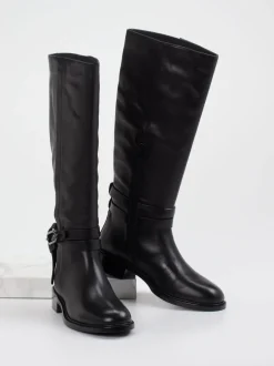 Andrea Puccini – Kniestiefel aus Glattleder Schwarz