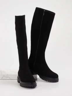 Andrea Puccini – Langschaftstiefel aus Leder schwarz