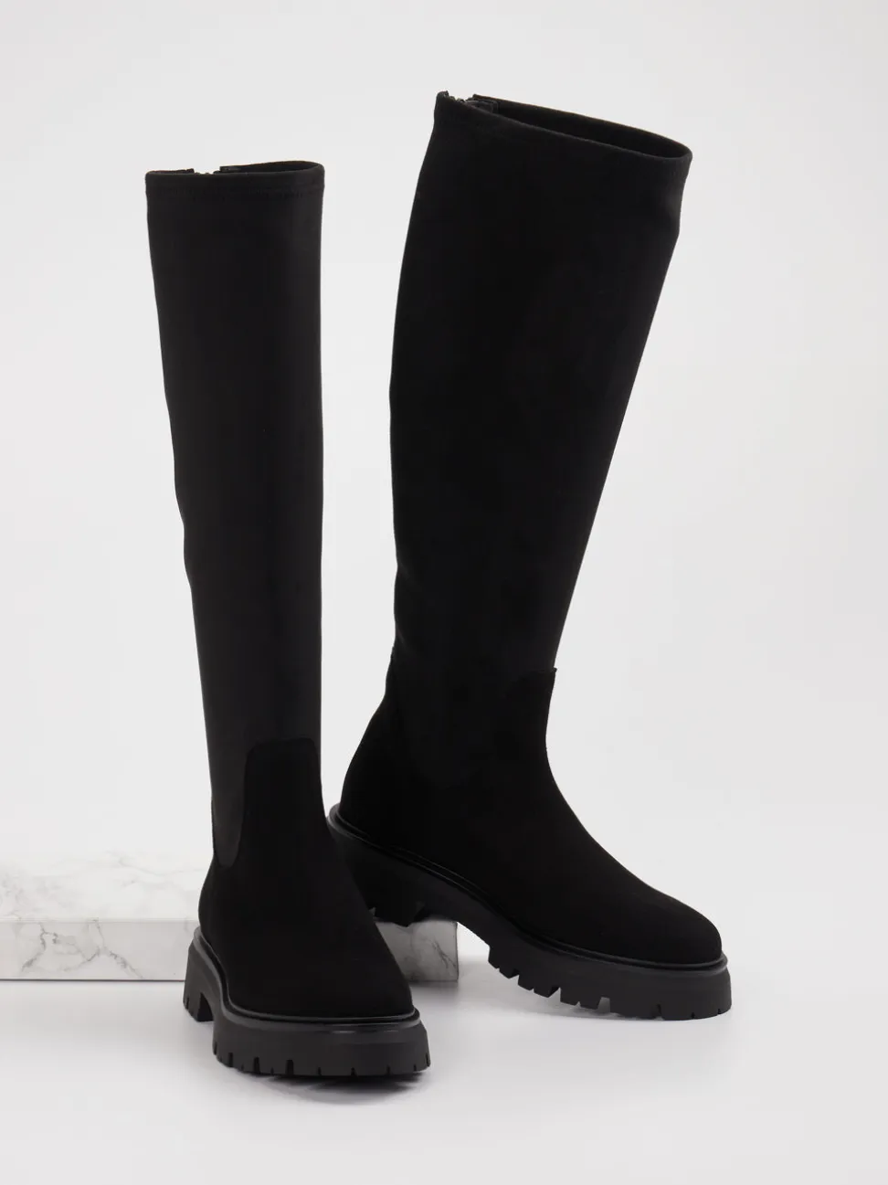Andrea Puccini – Langschaftstiefel aus Leder schwarz