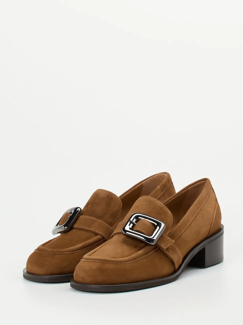 Andrea Puccini – Loafer aus Veloursleder cognacbraun