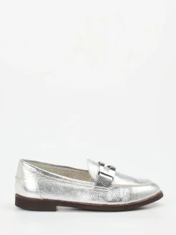 Andrea Puccini – Loafer aus Metallicleder silber
