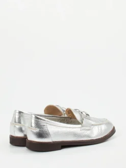 Andrea Puccini – Loafer aus Metallicleder silber