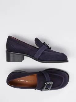Andrea Puccini – Loafer aus Veloursleder tiefviolett