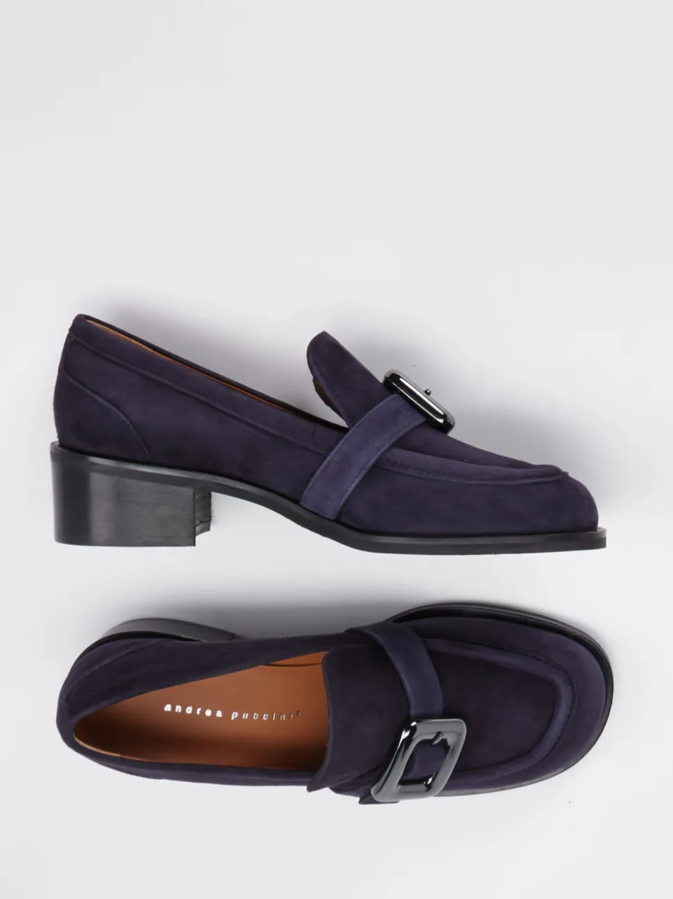 Andrea Puccini – Loafer aus Veloursleder tiefviolett