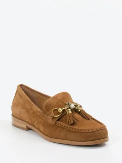 Andrea Puccini – Loafer aus Veloursleder cognac