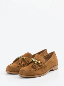 Andrea Puccini – Loafer aus Veloursleder cognac
