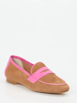 Andrea Puccini – Loafer aus Veloursleder cognac