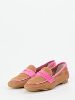 Andrea Puccini – Loafer aus Veloursleder cognac