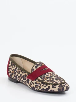 Andrea Puccini – Loafer aus Veloursleder mit Leoprint