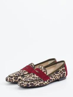 Andrea Puccini – Loafer aus Veloursleder mit Leoprint