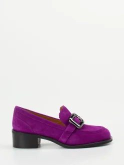 Andrea Puccini – Loafer aus Veloursleder violett