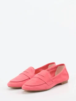 Andrea Puccini – Loafer aus Veloursleder Korallrosa