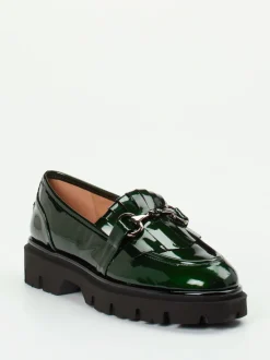 Andrea Puccini – Loafer aus Lackleder in Tannengrün