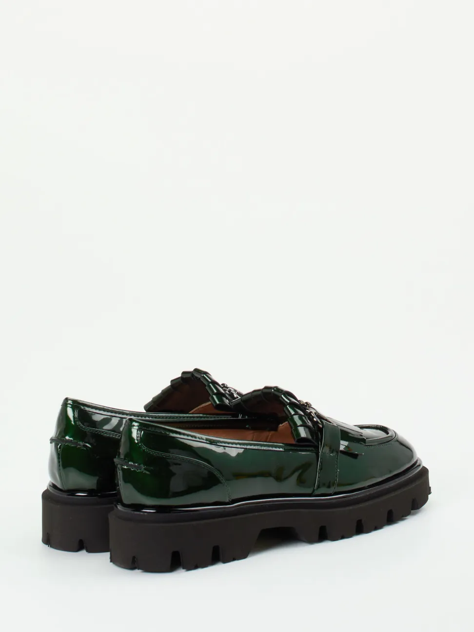 Andrea Puccini – Loafer aus Lackleder in Tannengrün