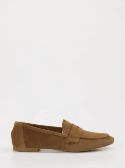 Andrea Puccini – Loafer aus Veloursleder Cognac